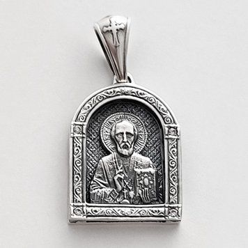 Серебряная ладанка большая Святой Николай 16 г L-34 фото