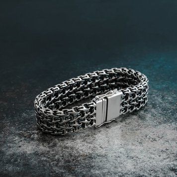 Серебряный браслет двойной Рамзес BR-100-22 фото