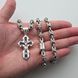 Серебряный комплект массивная литая цепь Якорное плетение и крестик с камнями оникс спасм-80-16он фото 4